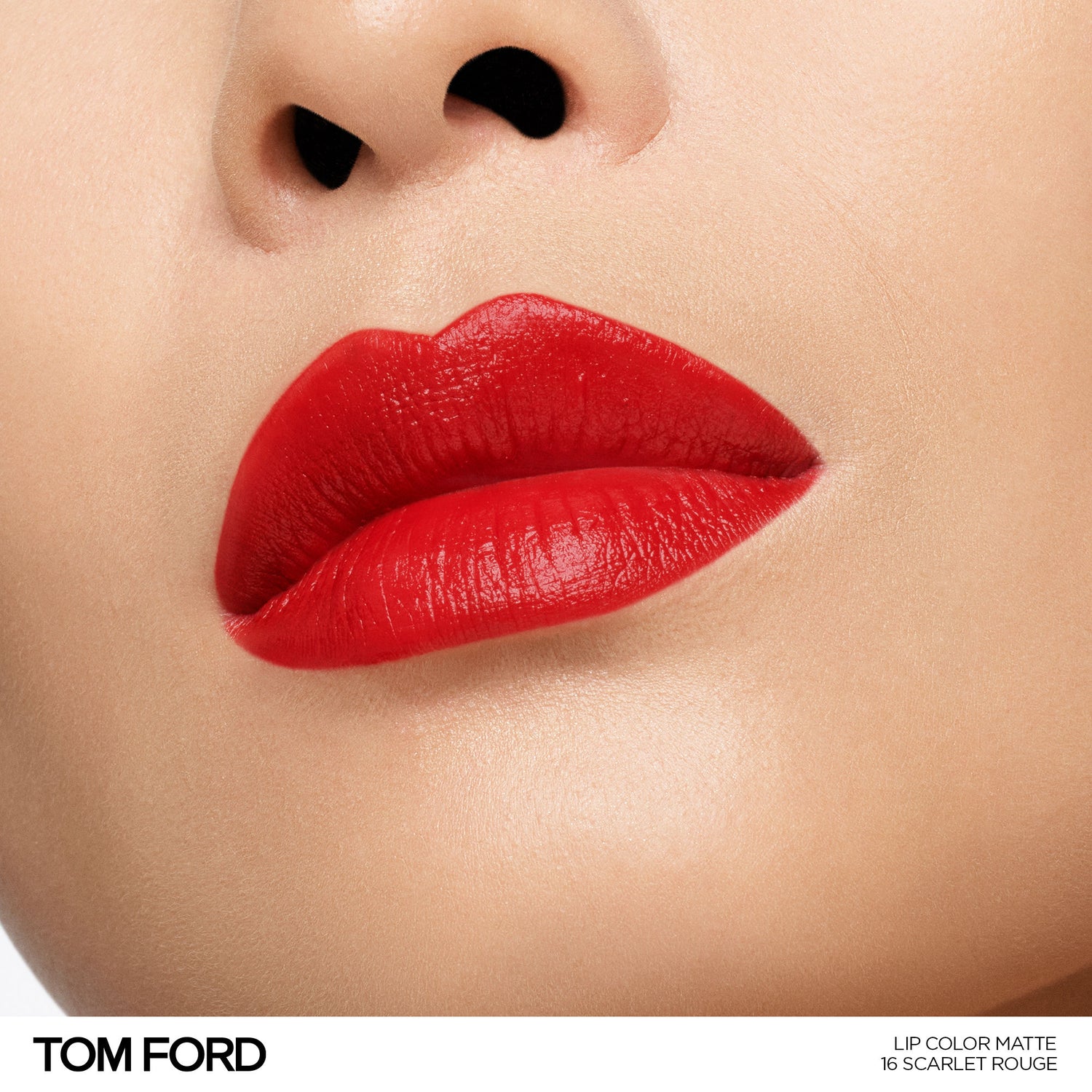 Model image of Tom Ford Lip Color Matte Lipstick variant: 16 Scarlet Rouge
