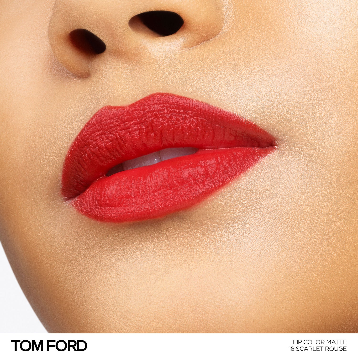 Model image of Tom Ford Lip Color Matte Lipstick variant: 16 Scarlet Rouge