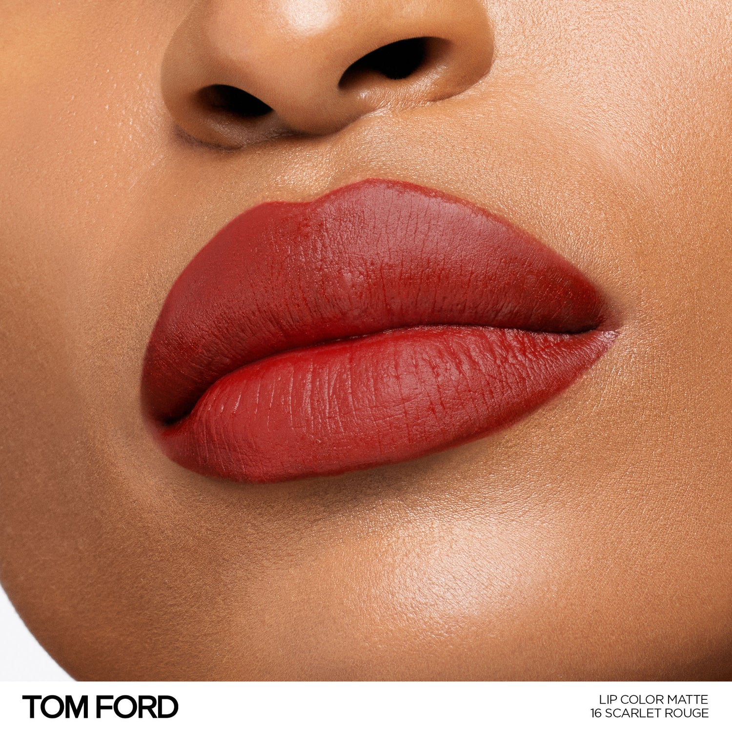 Model image of Tom Ford Lip Color Matte Lipstick variant: 16 Scarlet Rouge