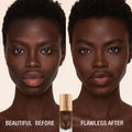 Before and after results of using Charlotte Tilbury Airbrush Flawless Foundation variant: 17 Cool