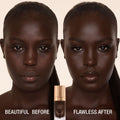 Before and after results of using Charlotte Tilbury Airbrush Flawless Foundation variant: 17 Neutral