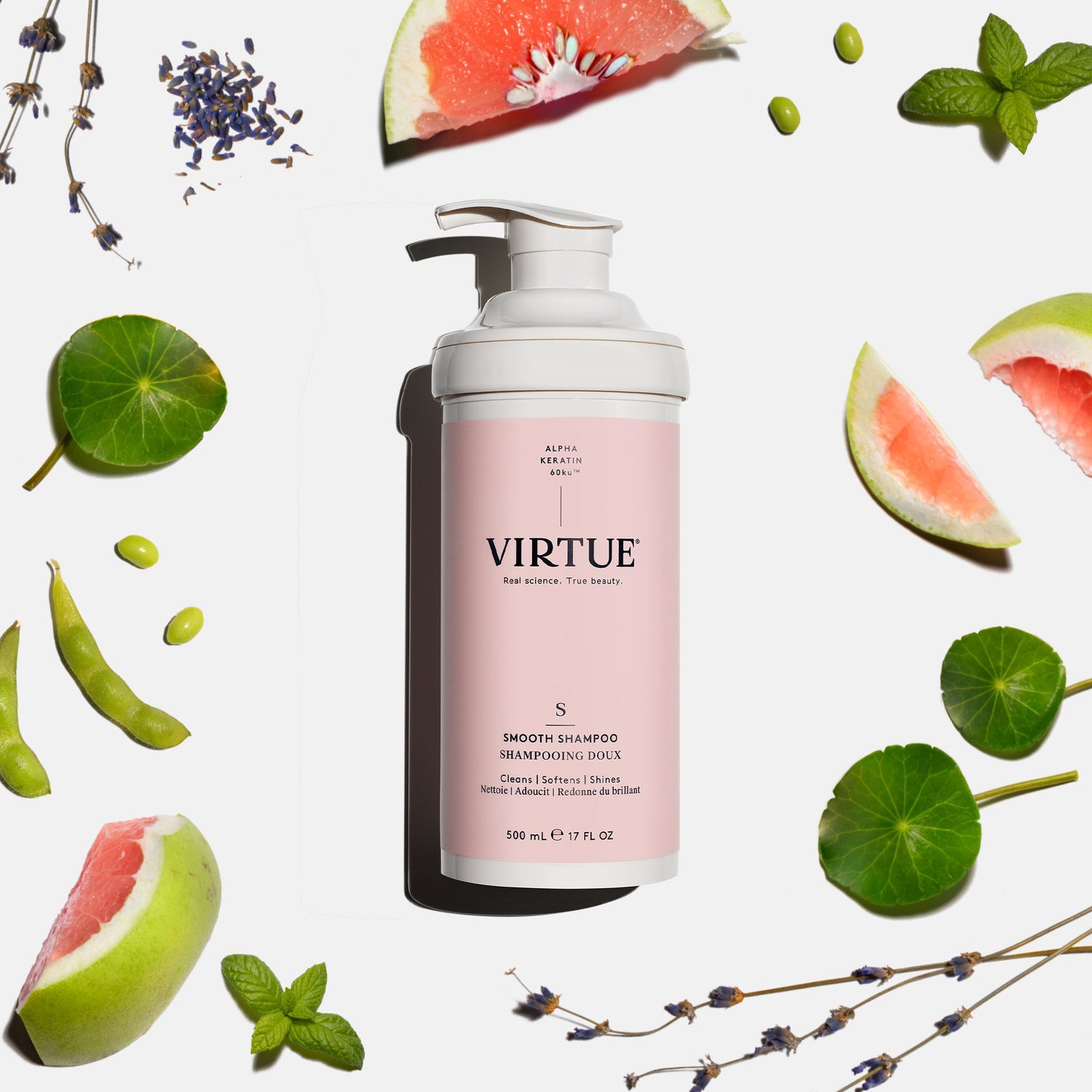 Lifestyle image of Virtue Smooth Shampoo variant: 17 fl oz