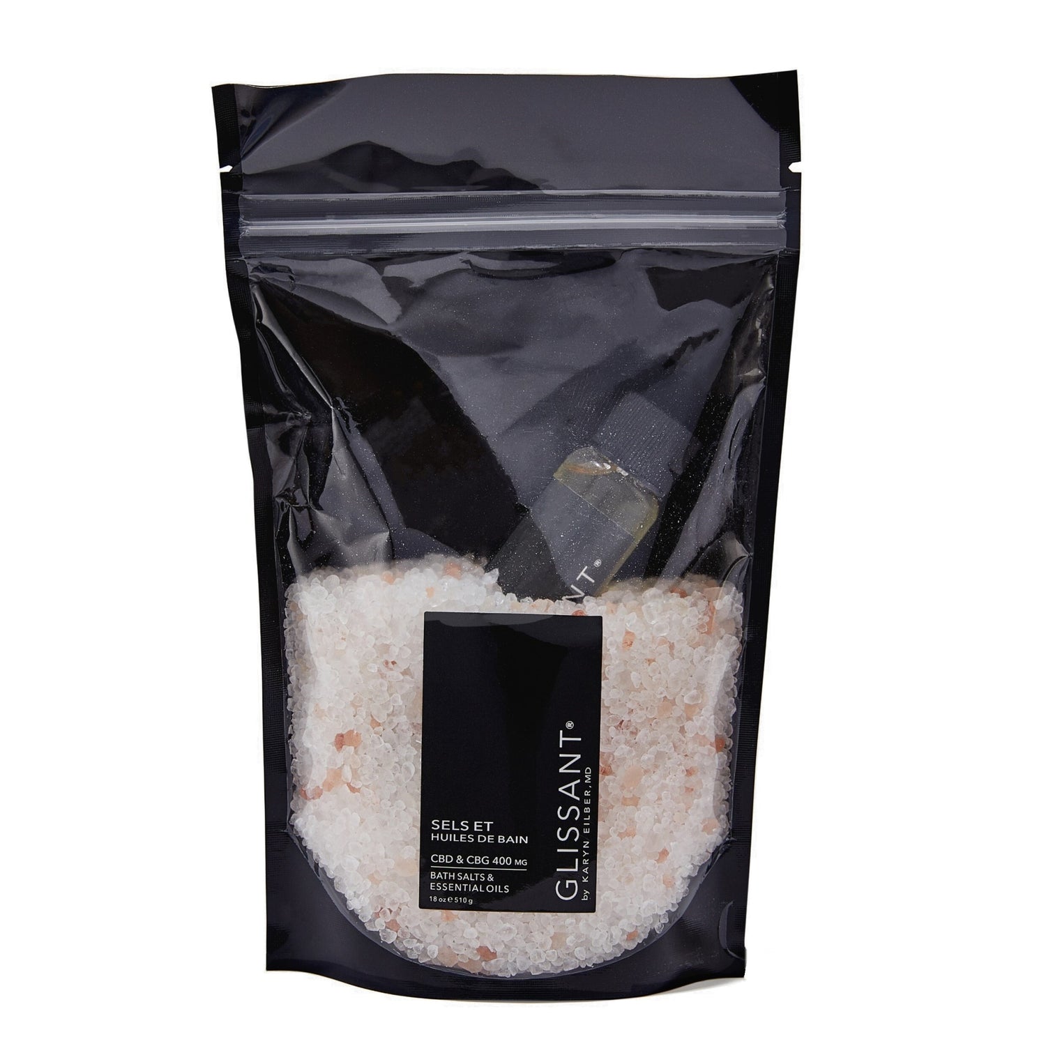 Glissant Sels et Huiles de Bain CBD and CBG Bath Salts and Oils Refill Size variant: 18 oz | 510 g main image.