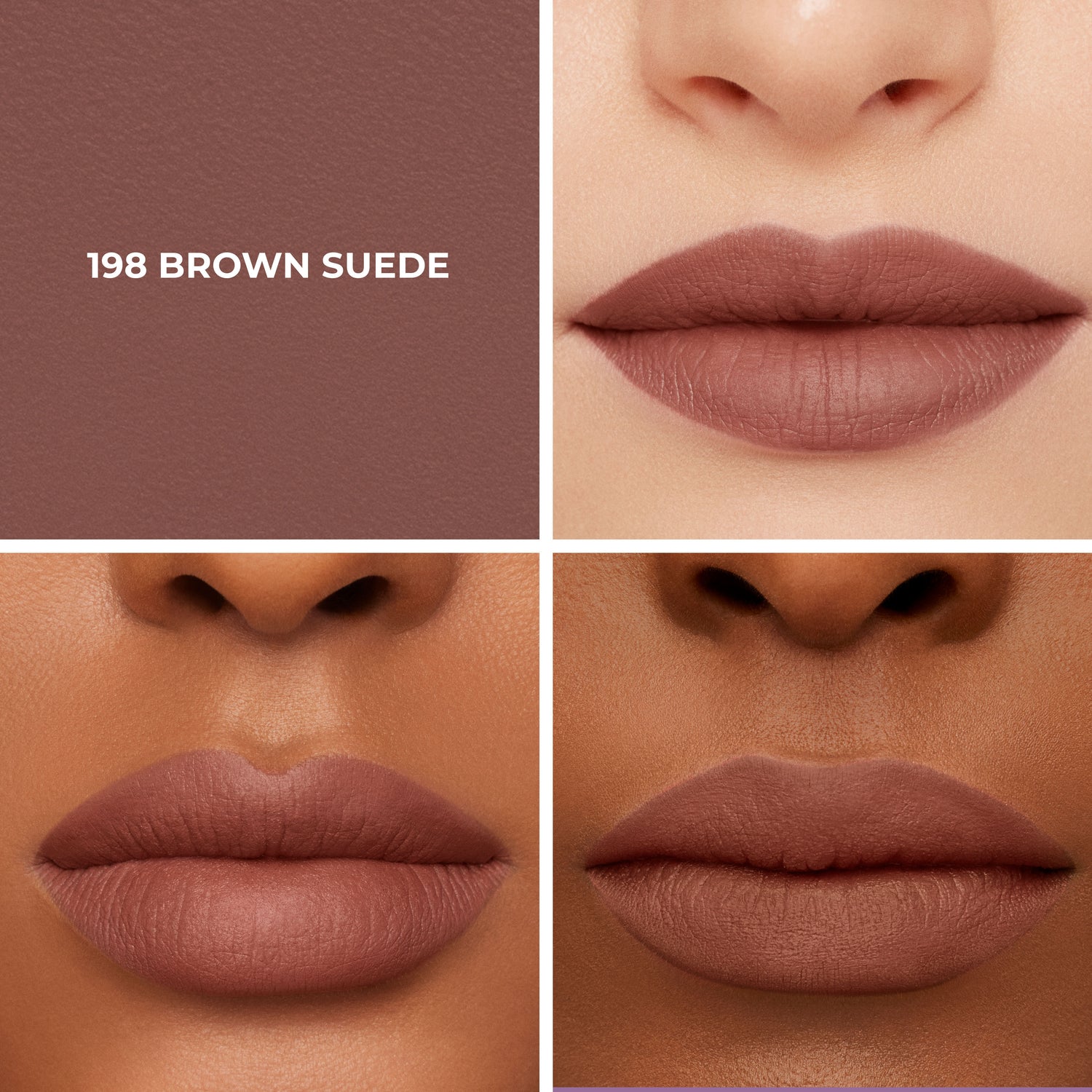 Model image of Laura Mercier Caviar Smoothing Matte Lipstick variant: 198 Brown Suede