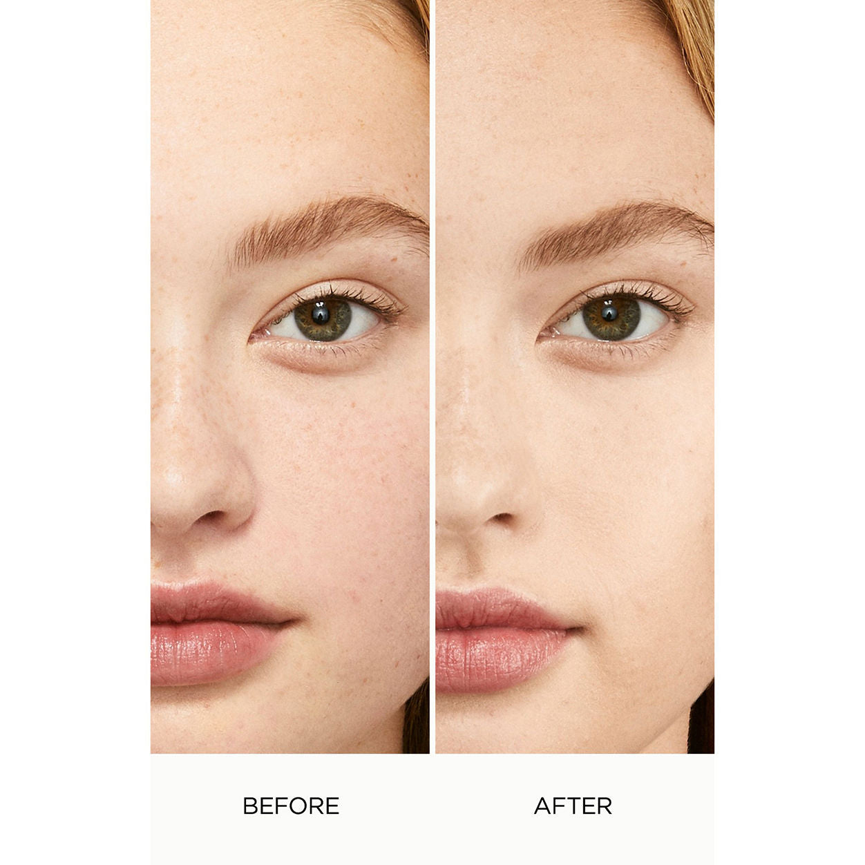 Before and after results of using Laura Mercier Flawless Lumière Radiance-Perfecting Foundation variant: 1N1 CREME