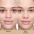 Before and after results of using Laura Mercier Tinted Moisturizer Blurred Matte Oil Free Broad Spectrum SPF 30 variant: 1N Birch