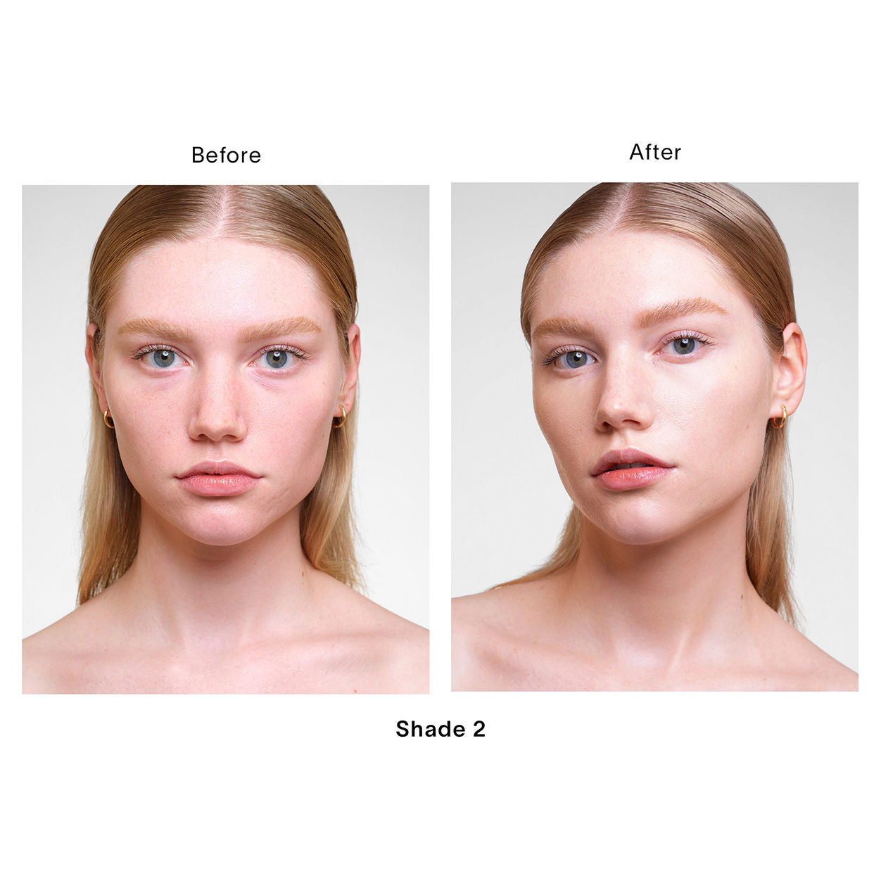 Before and after results of using Hourglass Veil Hydrating Skin Tint variant: 2