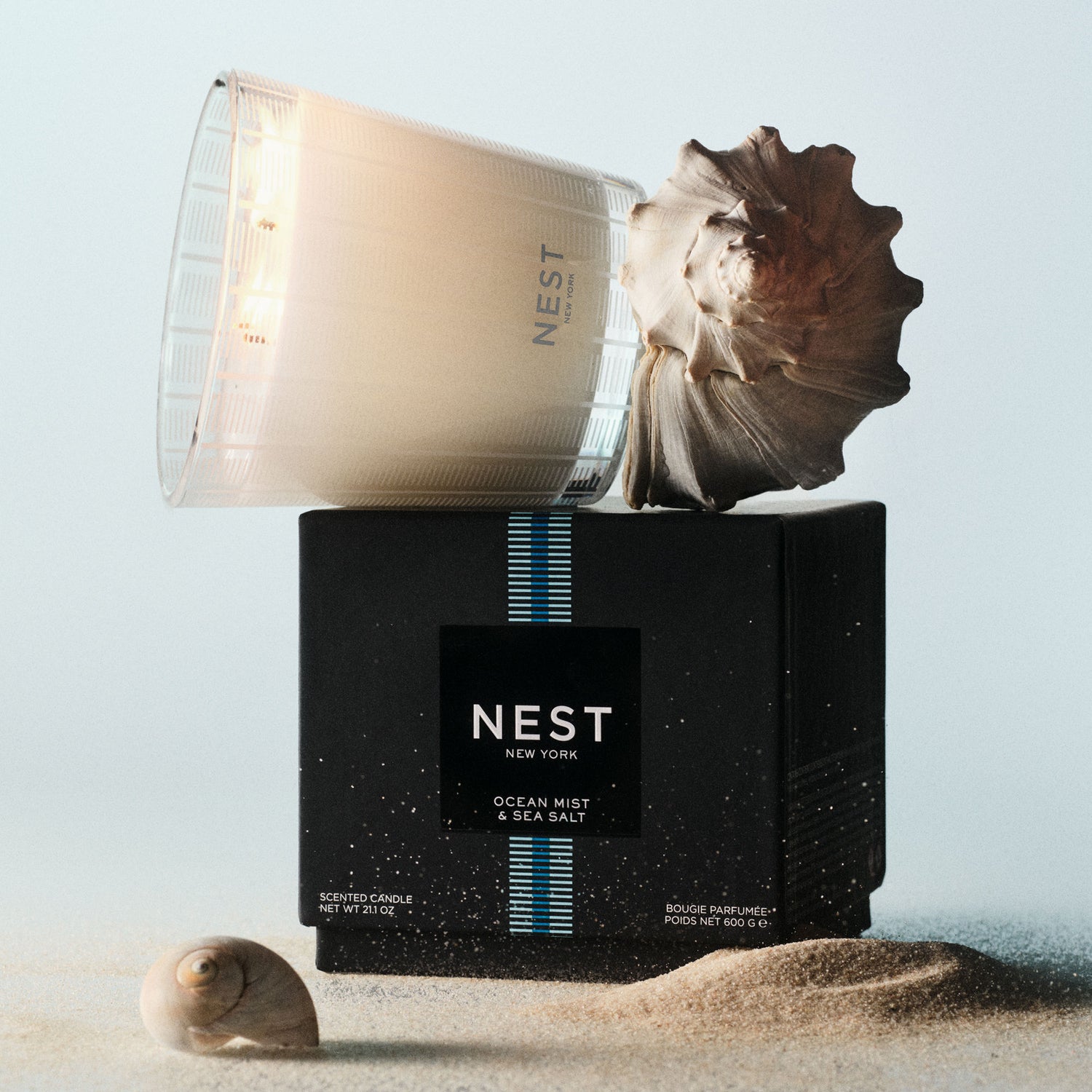 Lifestyle image of Nest Ocean Mist & Sea Salt Candle variant: 21.1 oz (3-Wick)