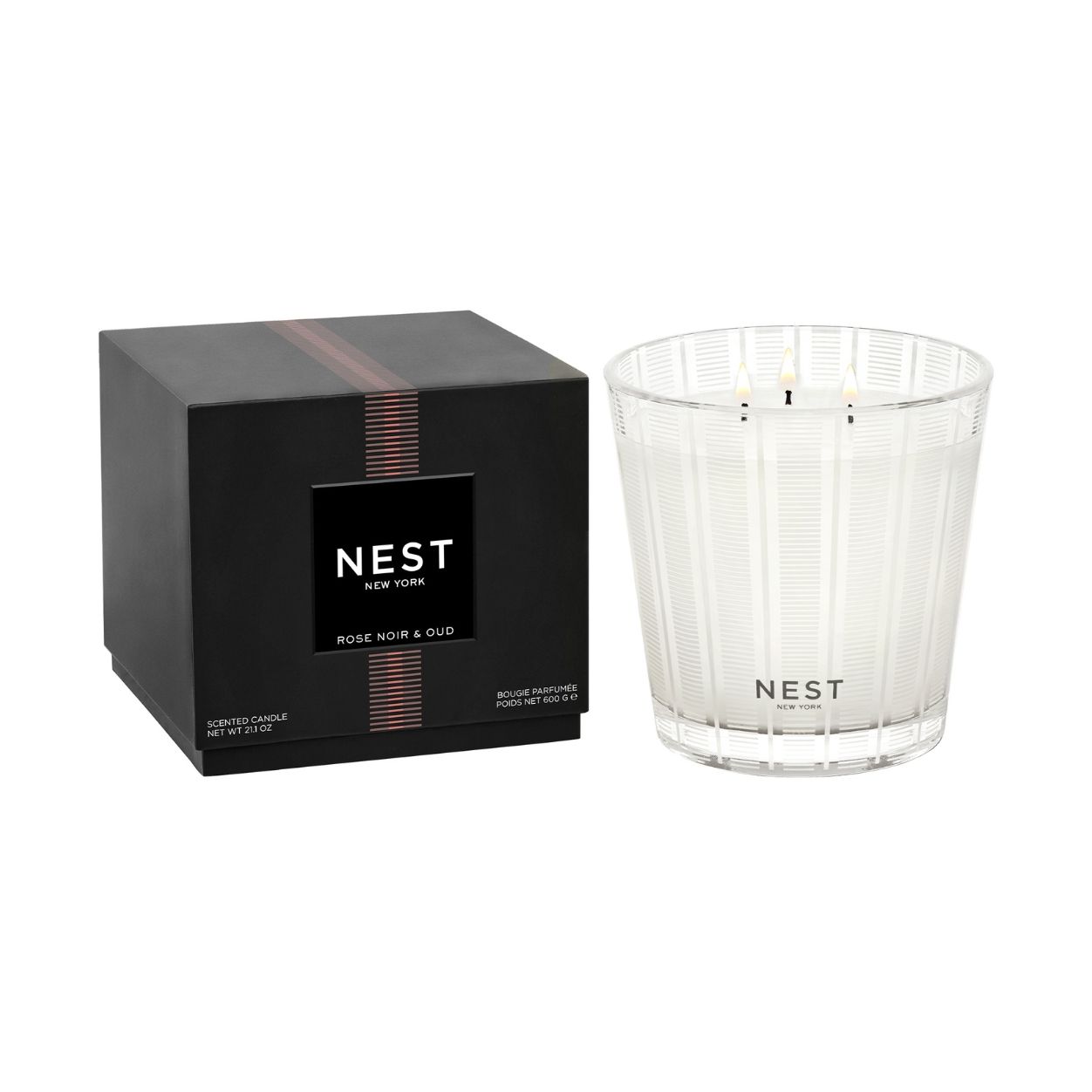 Nest Rose Noir & Oud Candle variant: 21.1 oz (3-Wick) main image