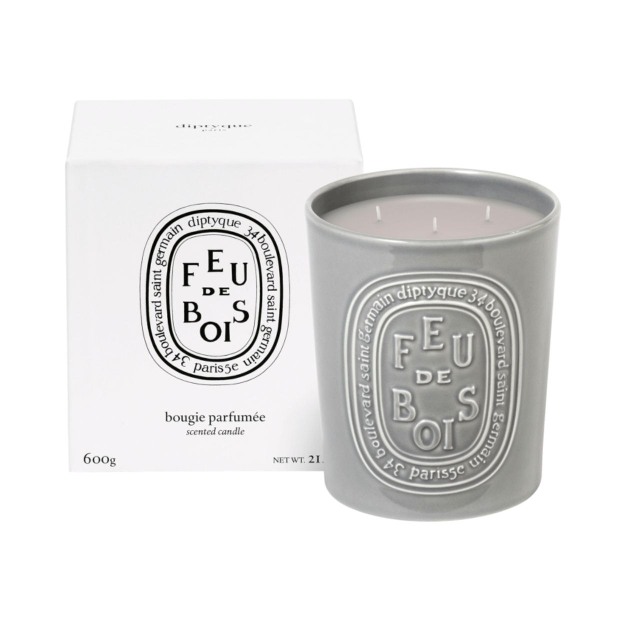Image of the Diptyque Feu de Bois (Wood Fire) Candle  variant: 21.2 oz (Large) box