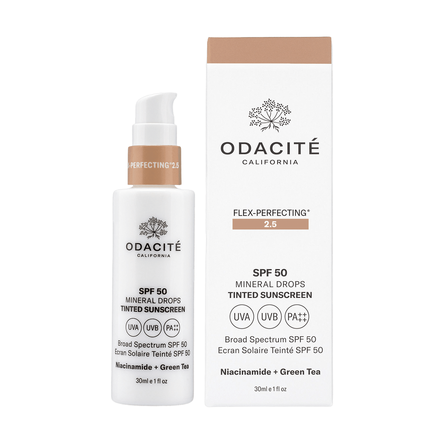 Odacité Flex-Perfecting Mineral Drops Tinted Sunscreen SPF 50 variant: 2.5 Medium main image