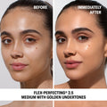 Before and after results of using Odacité Flex-Perfecting Mineral Drops Tinted Sunscreen SPF 50 variant: 2.5 Medium