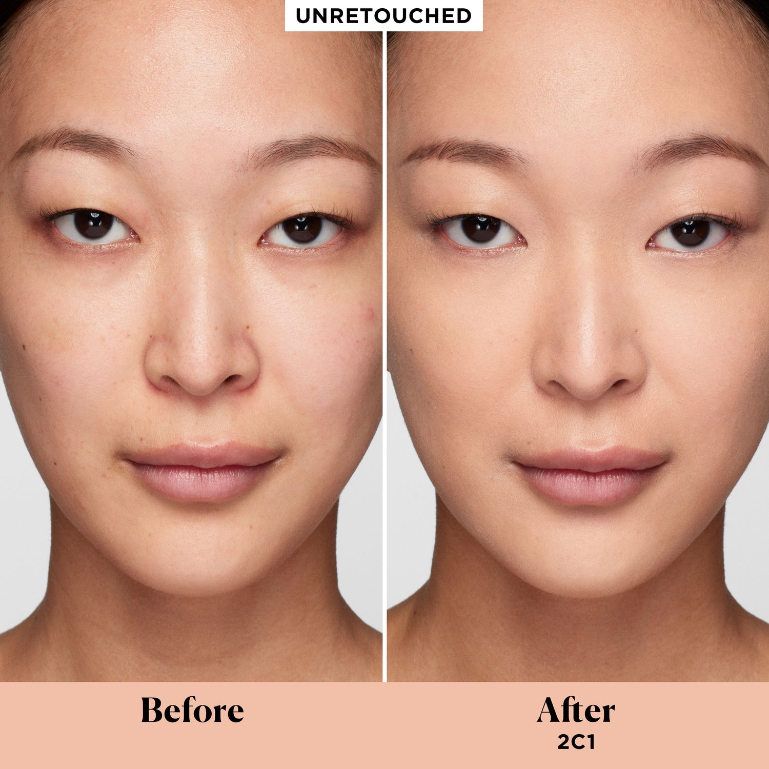 Before and after results of using Laura Mercier Real Flawless Weightless Perfecting Concealer variant: 2C1
