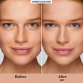 Before and after results of using Laura Mercier Real Flawless Weightless Perfecting Concealer variant: 2N1