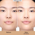 Before and after results of using Laura Mercier Long-Wear Tinted Moisturizer Natural Dewy SPF 30 with Hyaluronic Acid variant: 2N Maple