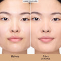 Before and after results of using Laura Mercier Tinted Moisturizer Blurred Matte Oil Free Broad Spectrum SPF 30 variant: 2N Maple