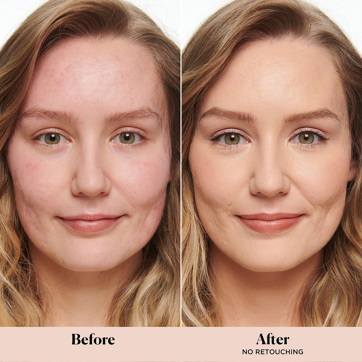 Before and after results of using Laura Mercier Secret Camouflage Concealer Duo Stick variant: 2W