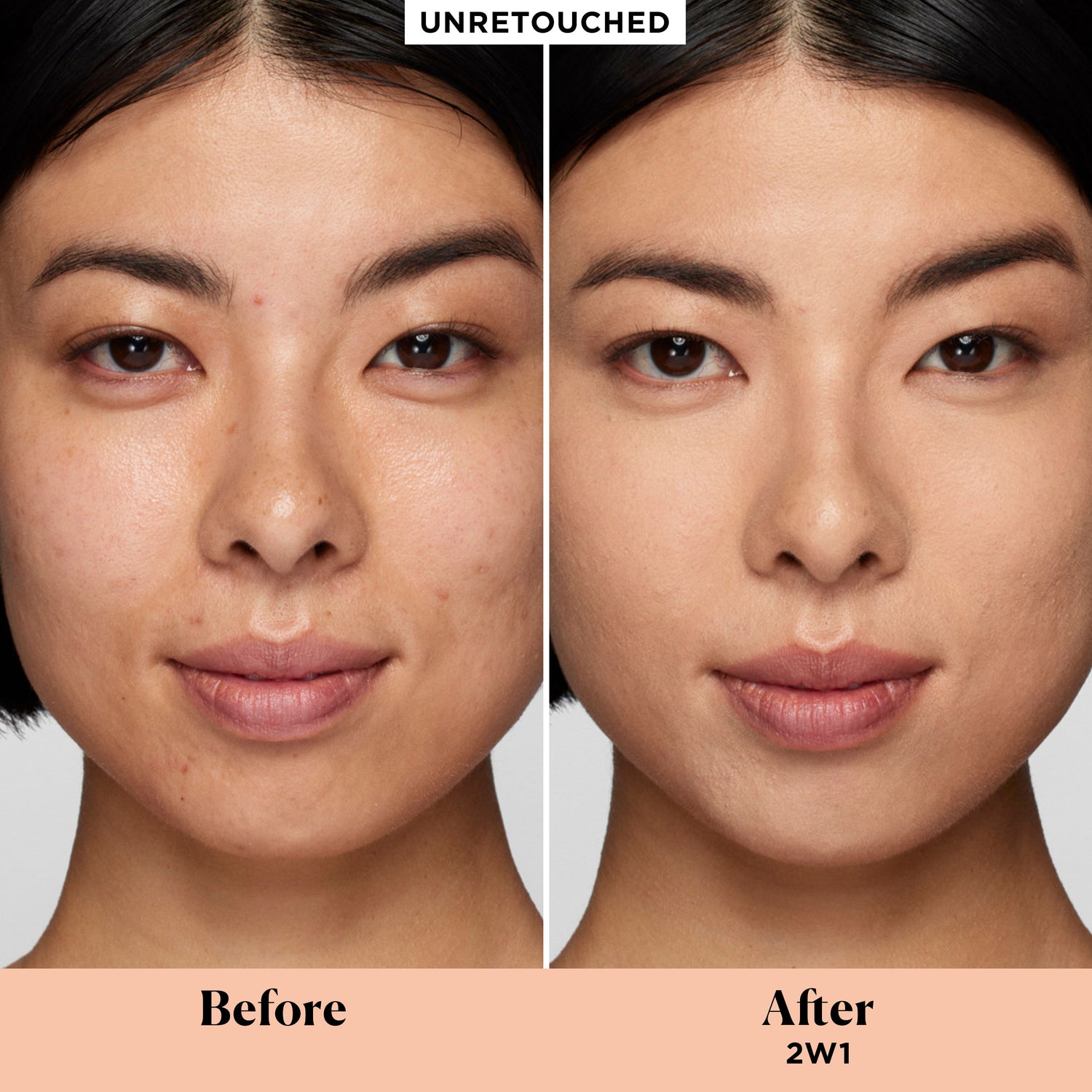 Before and after results of using Laura Mercier Real Flawless Weightless Perfecting Concealer variant: 2W1