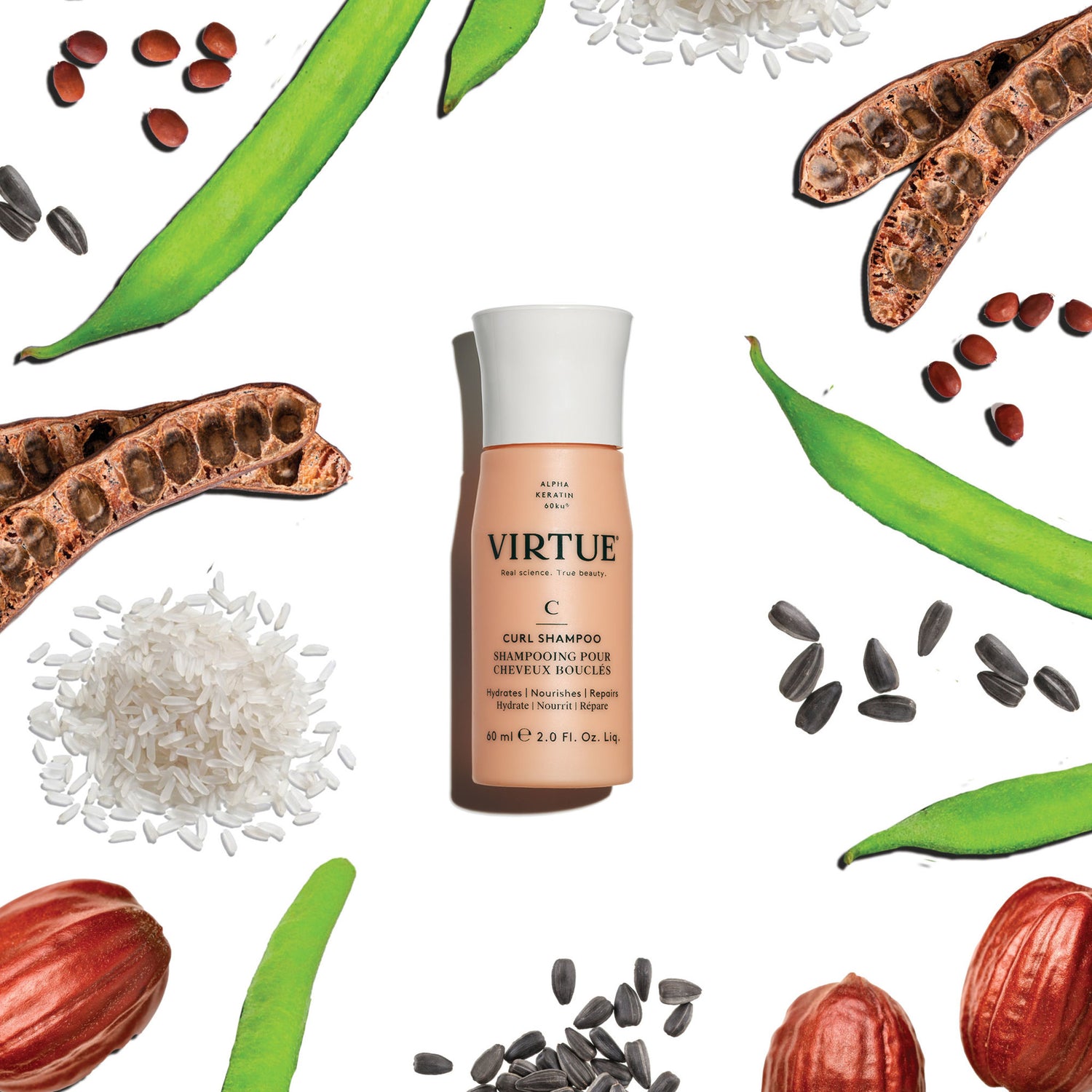 Virtue Curl Shampoo Size variant: 2 oz | 60 ml lifestyle image 2 .