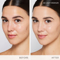 Before and after results of using Jane Iredale Skintuition SPF 30 Radiance-Boosting Liquid Foundation variant: 30 Light Medium