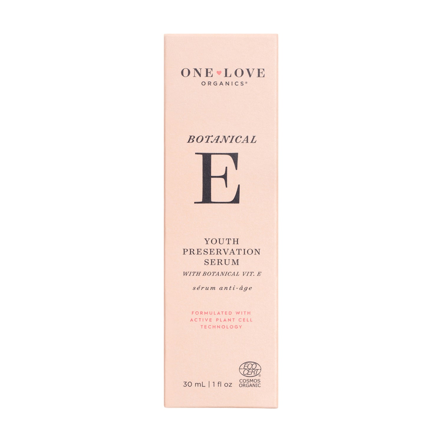 One Love Organics Botanical E Youth Preservation Serum Size variant: 30 ml box image.