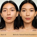 Before and after results of using RMS Beauty ReEvolve Natural Finish Liquid Foundation variant: 33