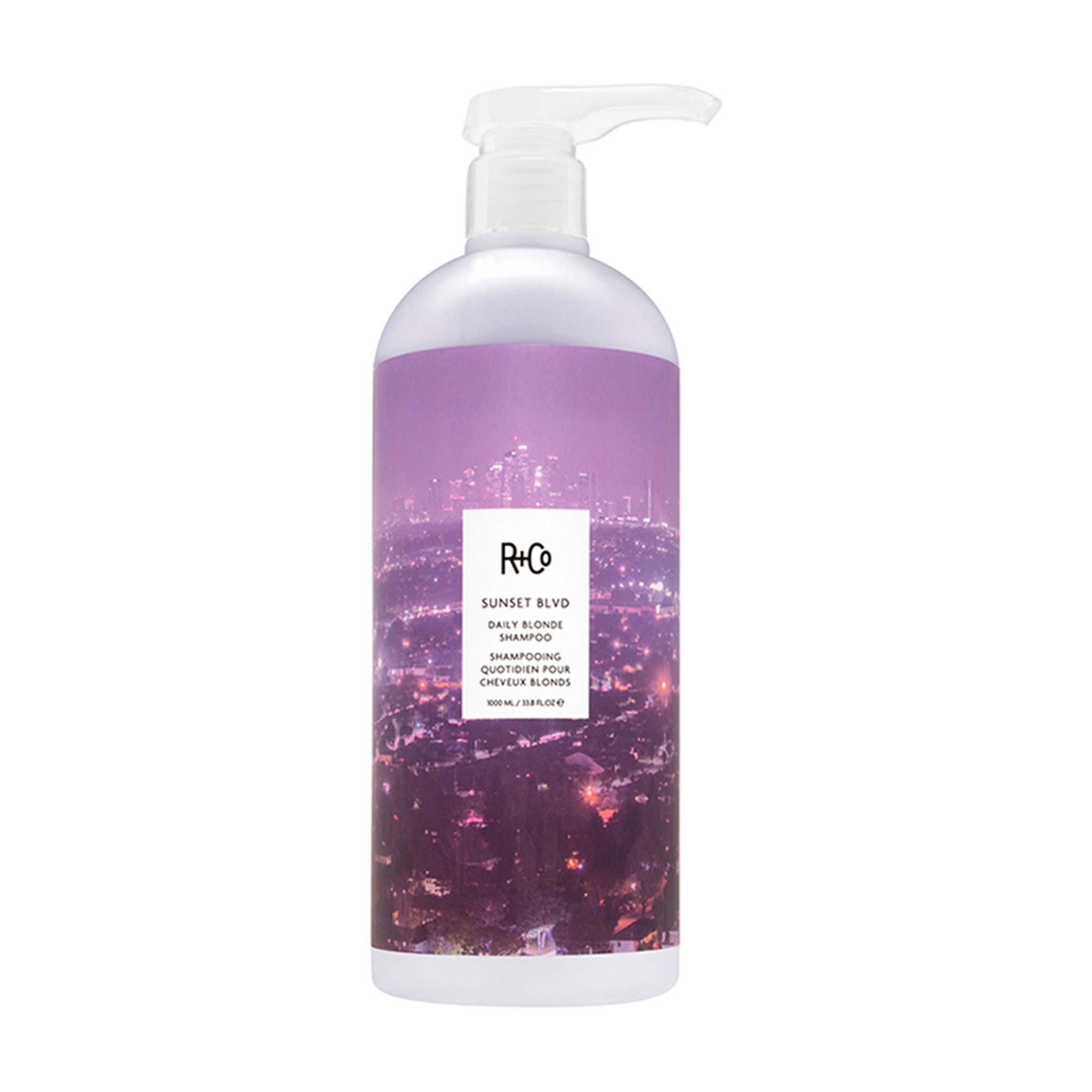 R+Co Sunset BLVD Daily Blonde Shampoo Size variant: 33.8 oz | 1L main image. This product is for gray hair