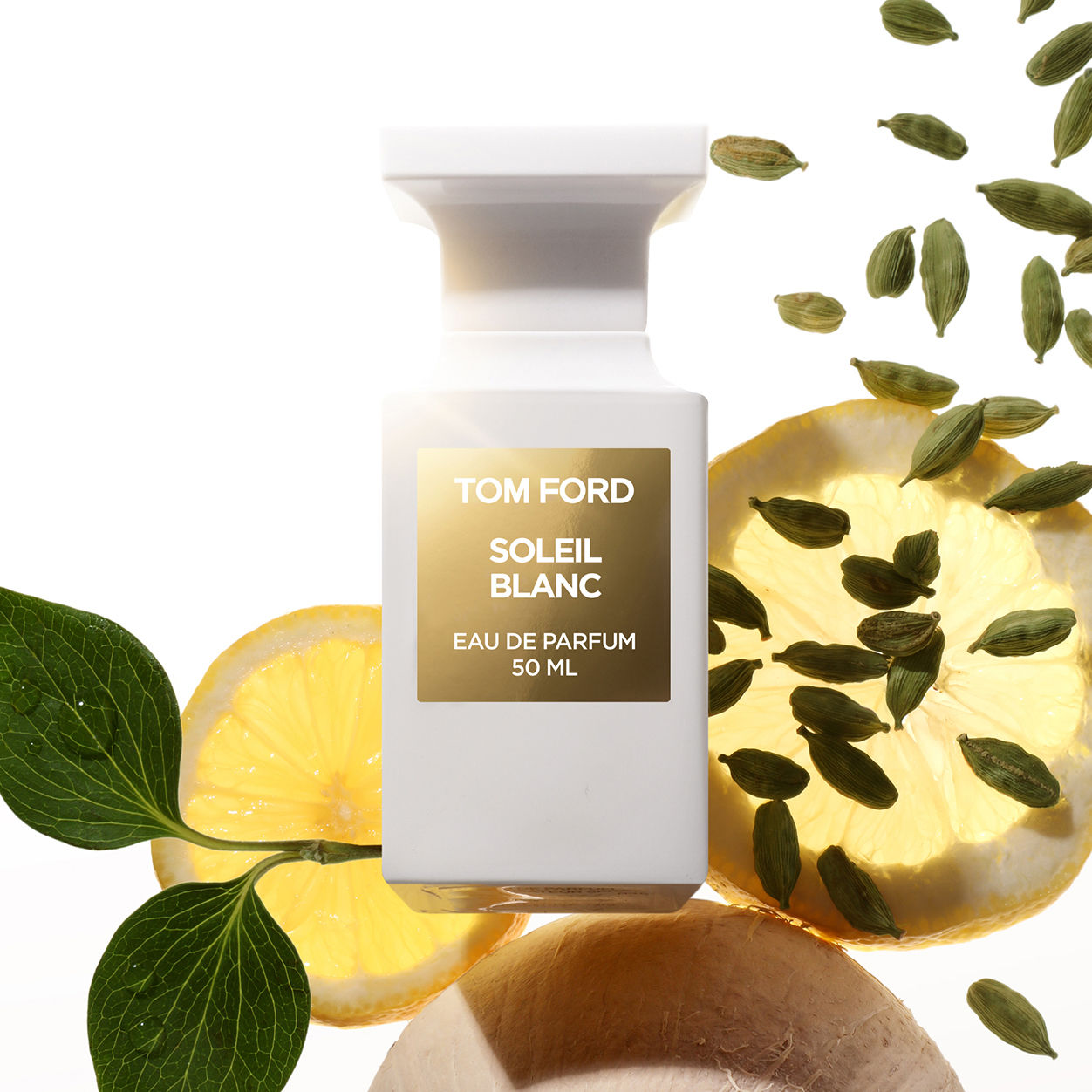 Image of an open Tom Ford Soleil Blanc Eau de Parfum Spray variant: 3.4 fl oz