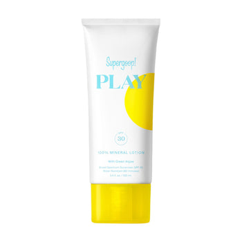 Supergoop! Play 100% Mineral Lotion With Green Algae SPF 30 Size variant: 3.4 fl oz | 100 ml main image.