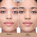 Before and after results of using Laura Mercier Tinted Moisturizer Blurred Matte Oil Free Broad Spectrum SPF 30 variant: 3C Fawn