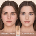 Before and after results of using Charlotte Tilbury Airbrush Flawless Foundation variant: 3 Cool