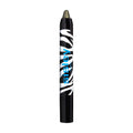 Sisley Paris Phyto-Eye Twist eyeshadow pencil with a shimmering olive-green tip and a black-and-white zebra-print barrel for luminous eye makeup.