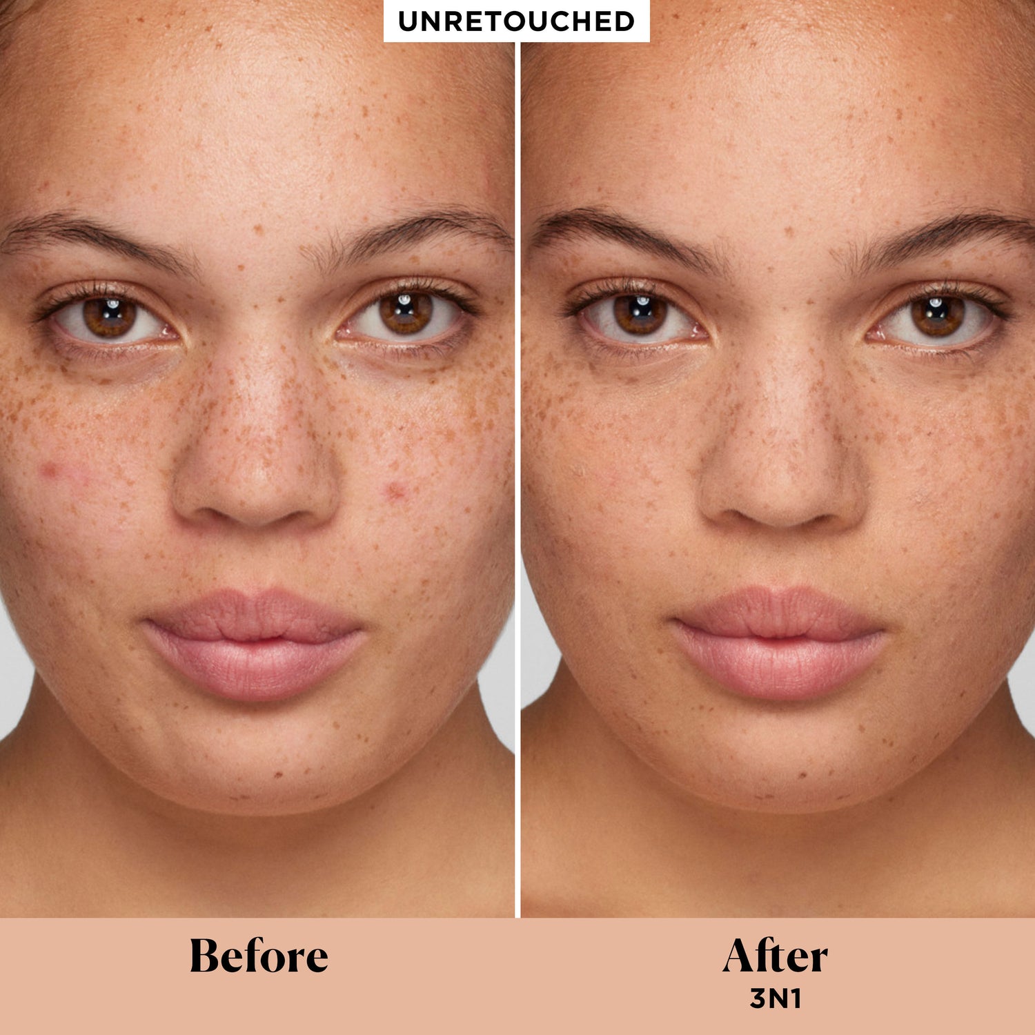 Before and after results of using Laura Mercier Real Flawless Weightless Perfecting Concealer variant: 3N1