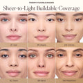 Model image of Laura Mercier Tinted Moisturizer Blurred Matte Oil Free Broad Spectrum SPF 30 variant: 3W Palomino