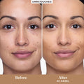 Before and after results of using Laura Mercier Tinted Moisturizer Blurred Matte Oil Free Broad Spectrum SPF 30 variant: 4C Hazel