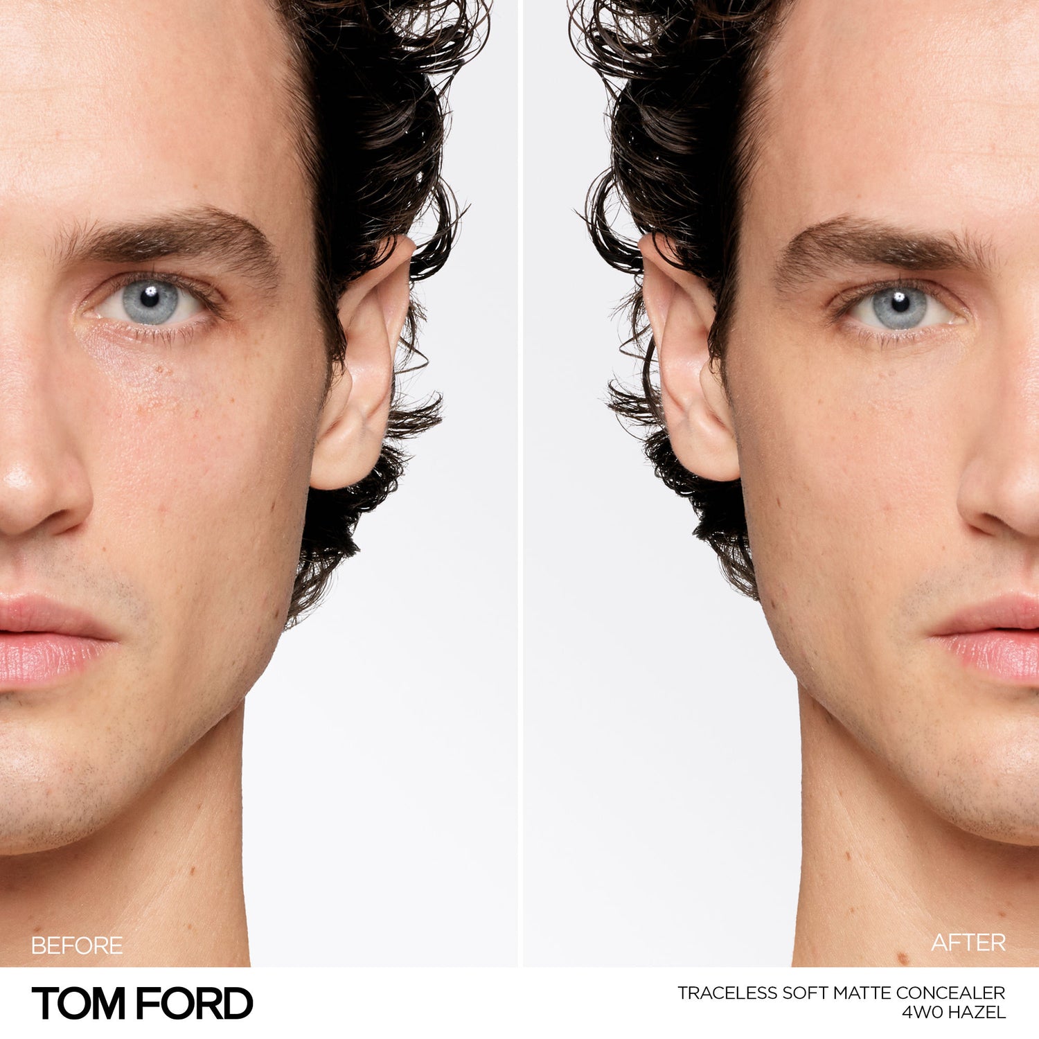 Before and after results of using Tom Ford Traceless Soft Matte Concealer variant: 4W0 Hazel