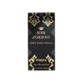 Black spicy Sisley Paris Soir d’Orient Eau de Parfum box adorned with gold ornate patterns, a crown icon, and product text.