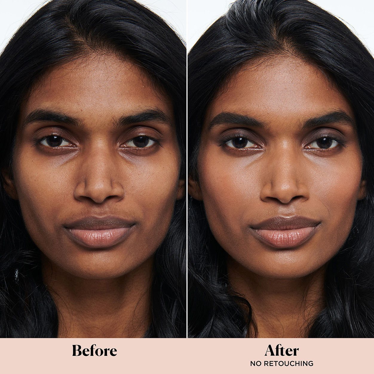 Before and after results of using Laura Mercier Secret Camouflage Concealer Duo Stick variant: 5N