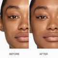 Before and after results of using Laura Mercier Tinted Moisturizer Natural Skin Perfector SPF 30 variant: 5N1 WALNUT