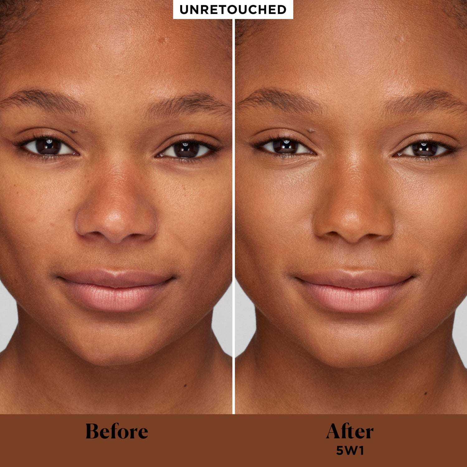 Before and after results of using Laura Mercier Real Flawless Weightless Perfecting Concealer variant: 5W1