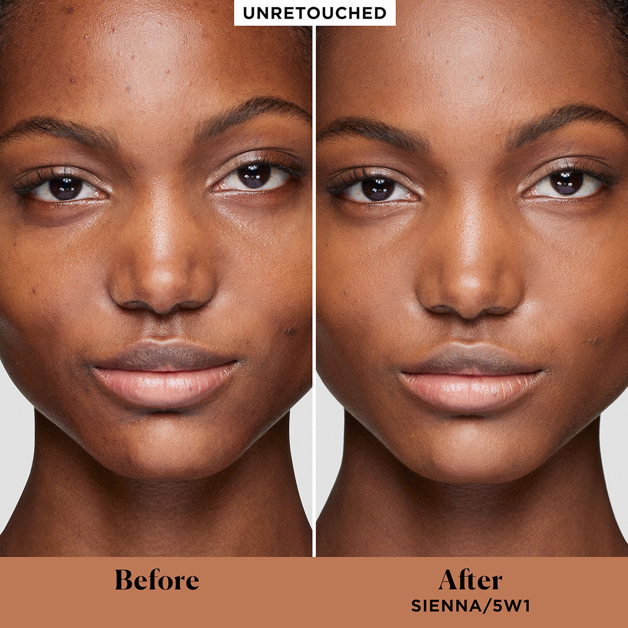 Before and after results of using   variant: 5W1 Sienna