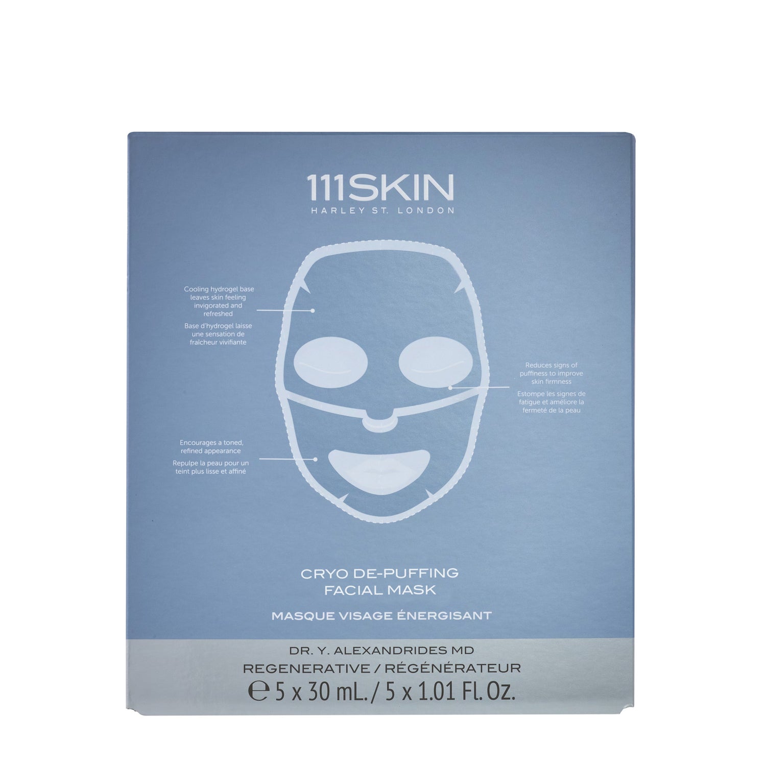 111SKIN Cryo De-Puffing Facial Mask Set Size variant: 5 Treatments box image.