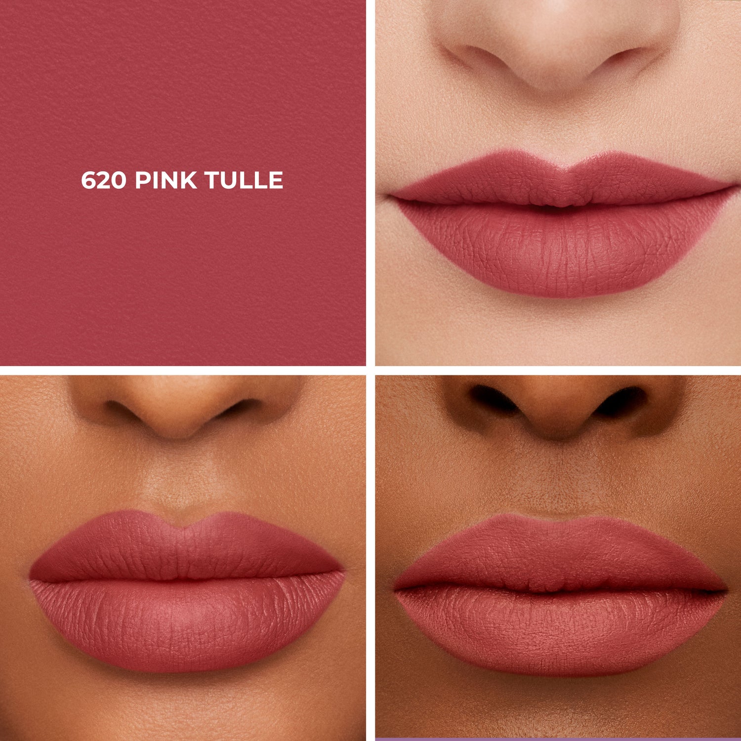Model image of Laura Mercier Caviar Smoothing Matte Lipstick variant: 620 Pink Tulle