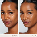 Before and after results of using Jane Iredale Skintuition SPF 30 Radiance-Boosting Liquid Foundation variant: 64 Dark