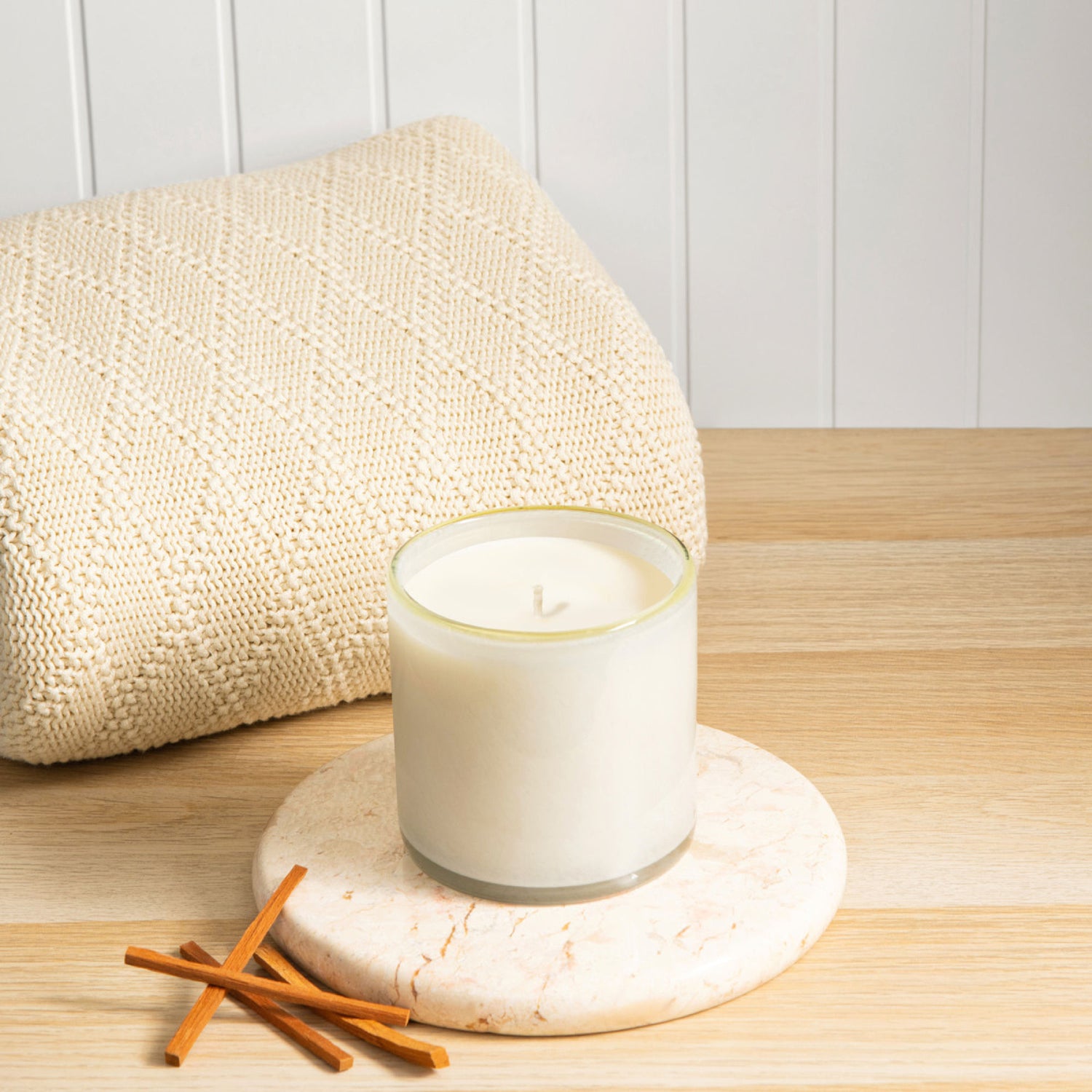 Lifestyle image of Lafco Feu de Bois Candle variant: 6.5 oz (Classic)