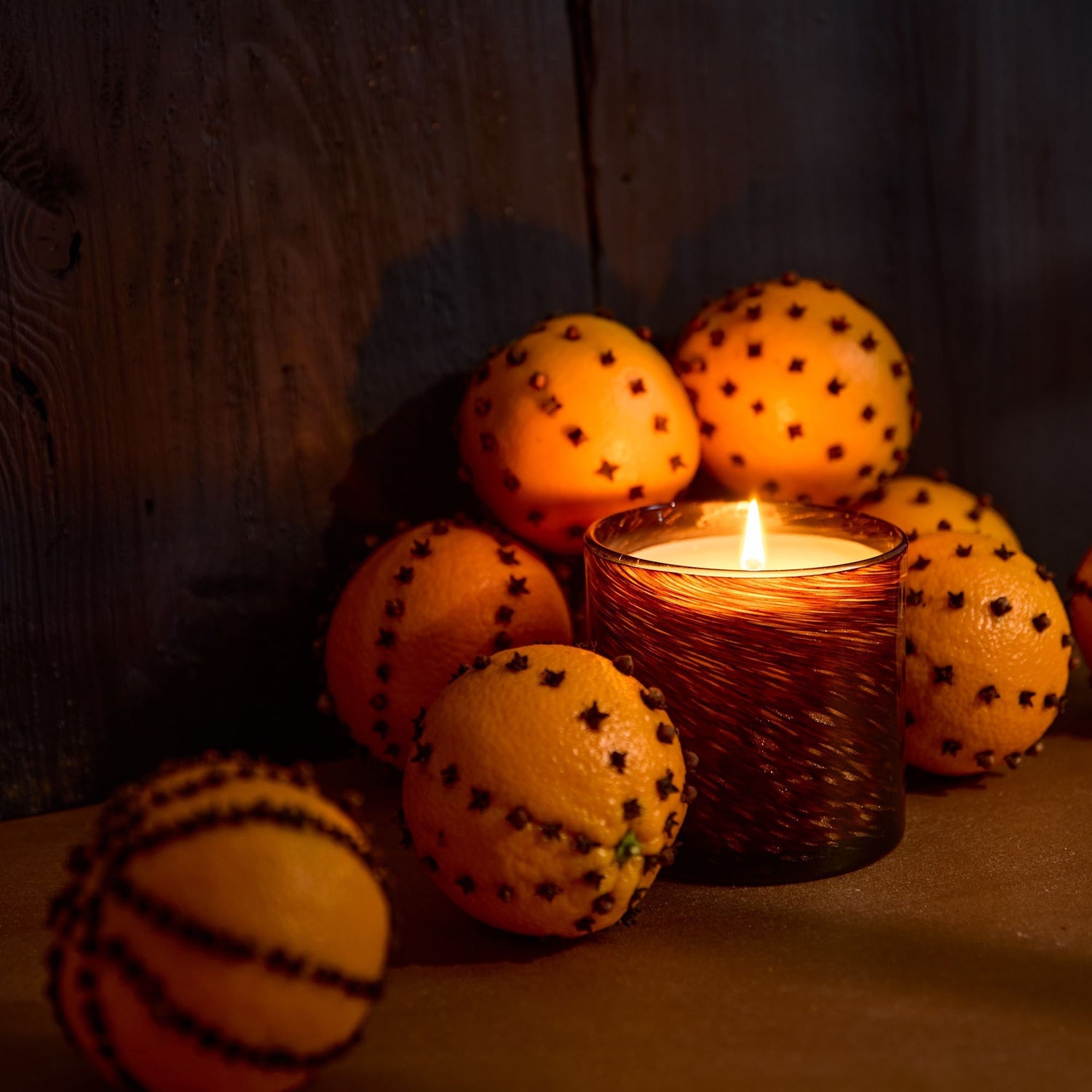 Lifestyle image of Lafco Spiced Pomander Candle variant: 6.5 oz (Classic)