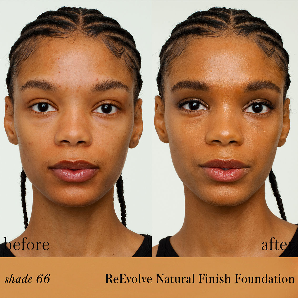 Before and after results of using RMS Beauty ReEvolve Natural Finish Foundation Refill variant: 66