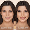 Before and after results of using Charlotte Tilbury Airbrush Flawless Foundation variant: 6 Neutral