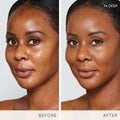 Before and after results of using Jane Iredale Skintuition SPF 30 Radiance-Boosting Liquid Foundation variant: 74 Deep