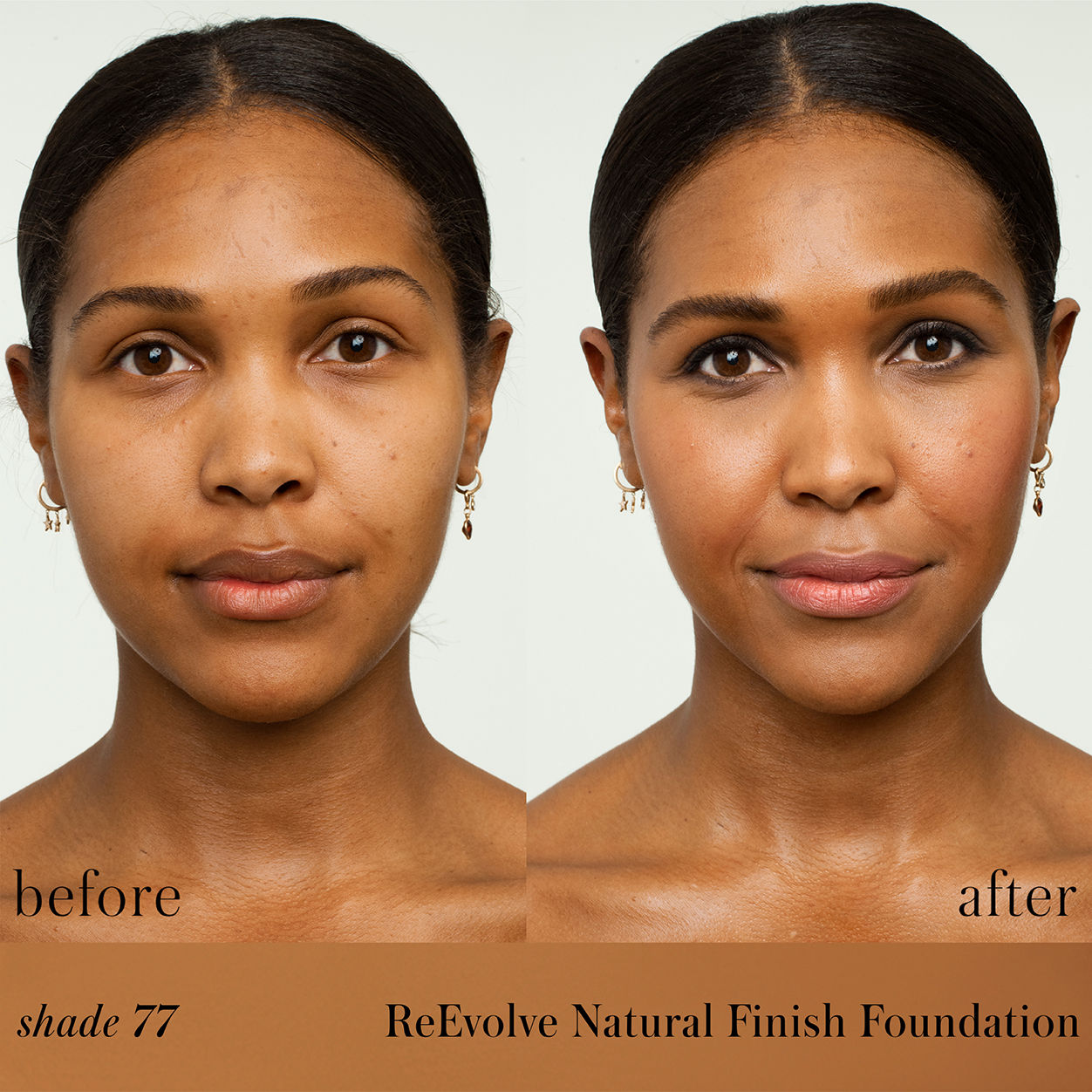 Before and after results of using RMS Beauty ReEvolve Natural Finish Foundation Refill variant: 77
